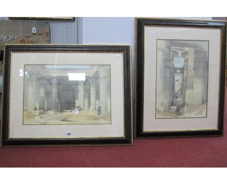 After David Roberts, a pair of prints, Grand Portico of The Temple of Philae, Nubia, and a print 'Karnac" (2).