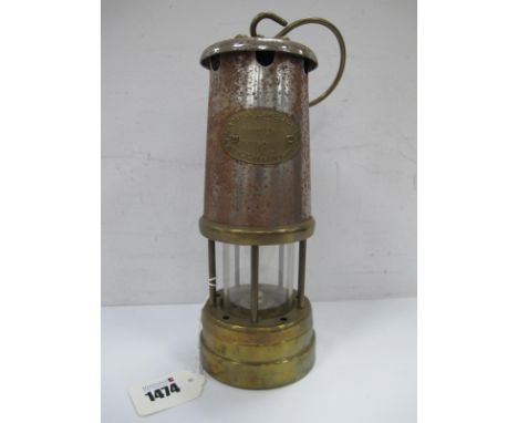 A Miners Lamp, Lamp and Limelight Company, Hockley, Collier No 8721, Serial No 15349.