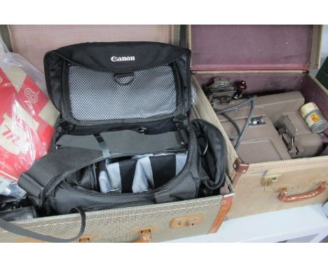 Eumig 6.3 8mm Cine Camera, Canon camera fitted holdall, Kodak Advantix 4100 Minolta cameras in case; projector in case (2).