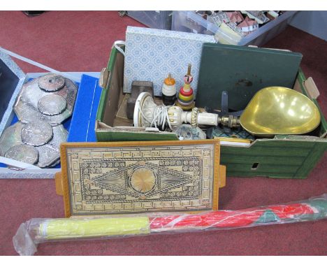 Kitchen Scales, weights, placemats, tray, etc:- One Box