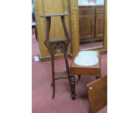 Mahogany Bidet, on turned legs, plant stand with under shelf, 95cm high (2).