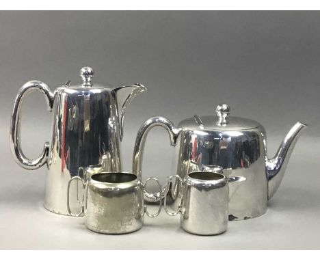 SILVER PLATED PART TEA SERVICE,along with other silver plated and pewter ware
