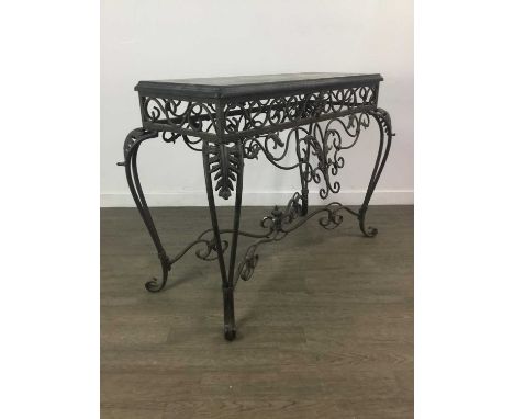 MARBLE TOPPED CONSOLE TABLE,79cm high, 104cm wide, 55cm deep 