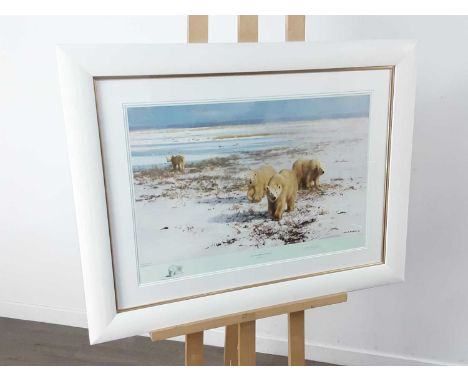 DAVID SHEPHERD,LONE WANDERERS OF THE ARCTIC,limited edition print on paper, signed, titled and numbered 508/1500,overall size