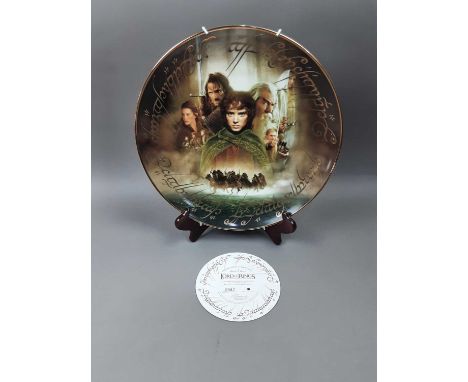 THREE LORD OF THE RINGS COLLECTORS PLATES,by Danbury Mint, two boxed with stand and COA, each 30.5cm diameter