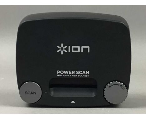 ION POWER SCAN USB SLIDE AND SLIDE SCANNER,in box with paperwork, along with a Reflecta MB 300 projector (2)
