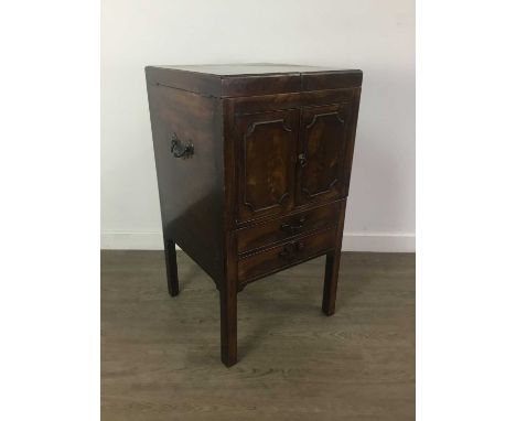 MAHOGANY COMMODE OF GEORGE III DESIGN,83cm high, 45cm wide, 45cm deep