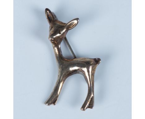 Small sterling silver pin shaped like a deer stamped Mexico and silver on the back. Dimensions: 1.5"L x 1"WCountry of Origin: