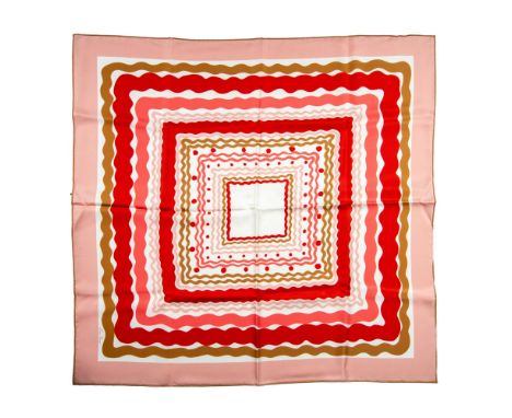 Beautiful Carre La Murrina TwillÂ&nbsp;silk scarf crafted in rich pink hues accented with caramel tones. This item has its or