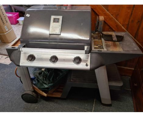 OUTBACK TITANIUM BBQ WITH TOOL,COVER, PIPES ETC A/F - SOME RUSTING