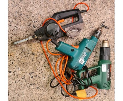 BLACK &amp; DECKER POWER DRILL, BOSCH HEAT GUN &amp; BLACK &amp; DECKER FINGER SANDER