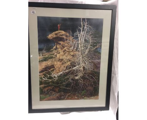COLOUR PRINT ''PRAYER FOR THE WILD THINGS'' BY BEV DOOLITTLE WITH KEY TO THE REVERSE