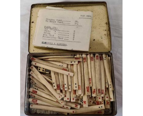 STICK TYPE MAHJONG SET IN CRAVEN A TIN