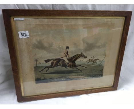 ANTIQUE HUNTING PRINT BY ALKEN, ''THE RUN''