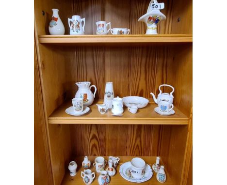 3 SHELVES OF ASSORTED GOSS WARE MOMENTO'S INCL; GOSS WARE CARLTON CHINA ARCADIAN ETC 