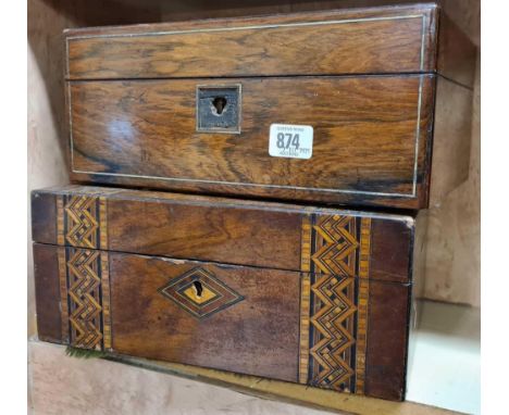 2 VINTAGE BOXES - 1 INLAID A/F