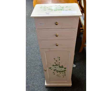 NARROW MODERN JEWELLERY CASKET WITH CONCEALED DRAWERS &amp; DECORATIVE PRINT WORK