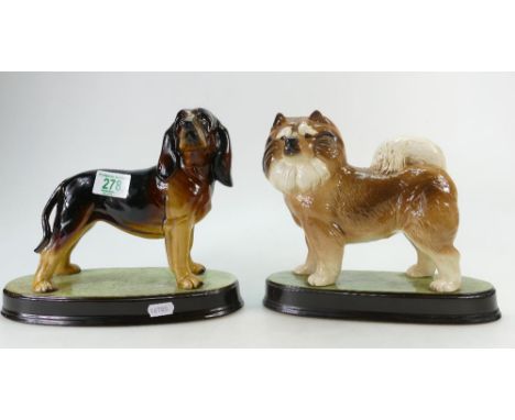 Beswick Chow Chow dog on Ceramic Plynth and similar Blood Hound (2) 