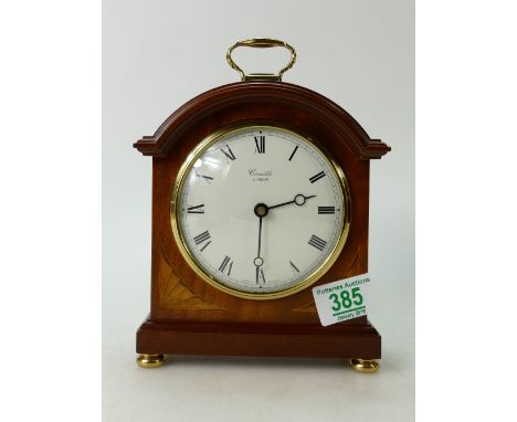A Comitti of London wooden and brass mantle clock, presented to Sweetmore Engineering Holdings Ltd 