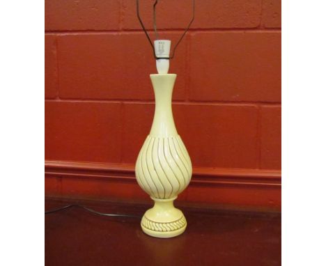 A French porcelain lamp base with children playing a/f and a ceramic table lamp (2)