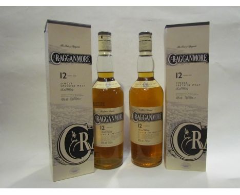 Cragganmore 12 year old single malt scotch whisky, Speyside, 70cl x 2, boxed