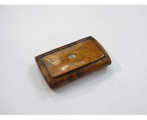A 19th Century Burr walnut snuff box, 6.5cm long