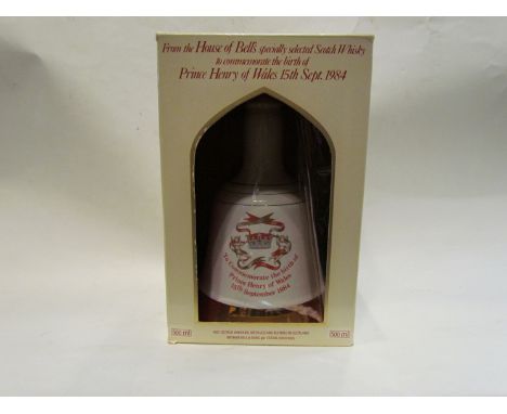 Bells Scotch whisky decanter in box celebrating Prince Henry of Wales Birth