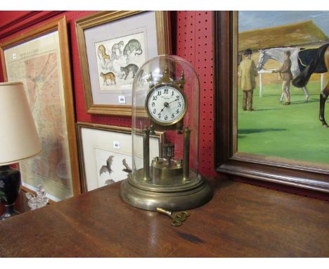 An Ipswich-made brass anniversary clock 