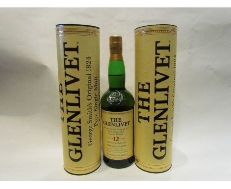 The Glenlivet 12 years old pure single malt scotch whisky, 70cl x 2, in tubes