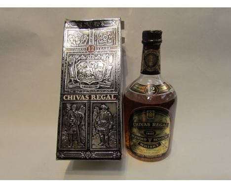 Chivas Regal 12 years old blended scotch whisky, 750ml in box, level bottom of shoulder
