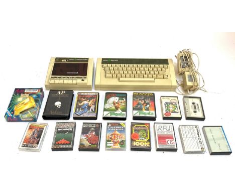 An Acorn Electron computer, model 06-ALA01-0029951,  with data recorder, ALF03, various games and software, to include Footba
