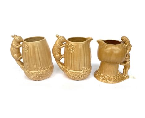 A Sylvac Acorn Jug and Vase, both 20cmH, together with a Sylvac Pixie jug