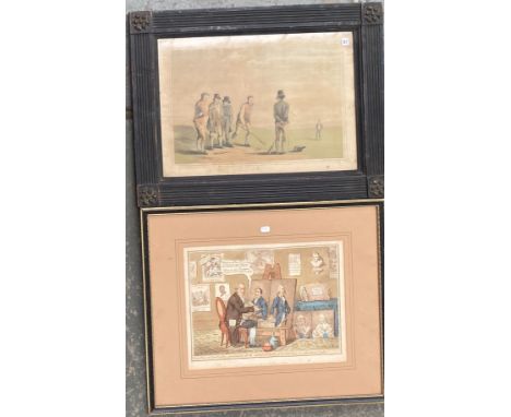 Two 19th century coloured engravings 'Two Pairs of Portraits'... published by John Miller, 20x26.5cmW; together with a 'Knurr