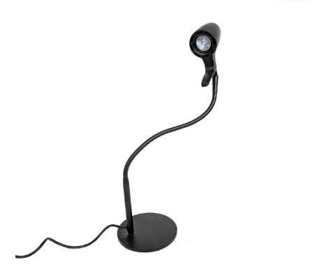 A black posable desk lamp with a GU10 fittingA Serious adjustable reading lamp, approximately 64cmH to base of fitting when f