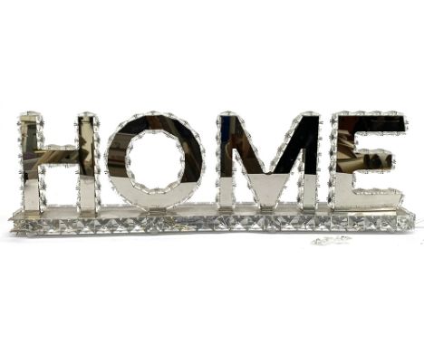 A mirrored and cut glass HOME light 77cmW