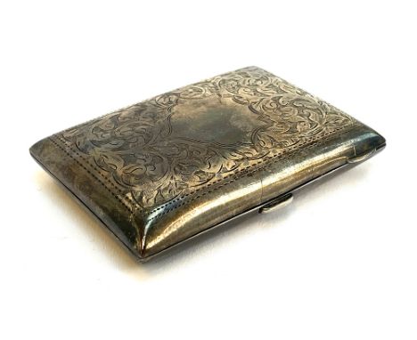 A small engraved silver cigarette case by James Deakin &amp; Sons, Chester 1912