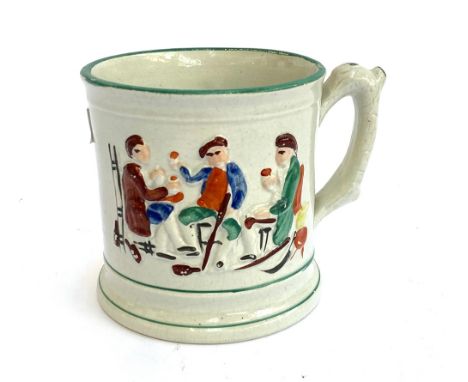 A 19th century Staffordshire novelty frog mug, 11.5cmH