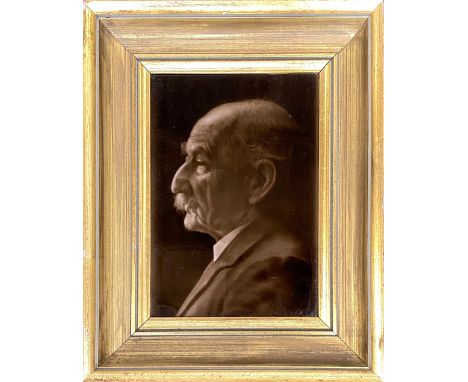 A J.H Barrett &amp; Co. portrait tile depicting Mr Thomas Hardy, by George Cartlidge, monogrammed to front and impressed to r