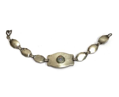A sterling silver WW2 RAF name tag bracelet, engraved to reverse ' '562424 J.E. BARRY' 'With all my Love Dolly, 25th July 194