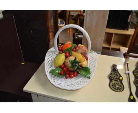 A ceramic fruit basket