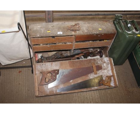 A carpenters tool box and contents