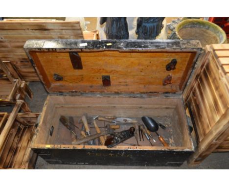 A Carpenter's tool chest and part contents