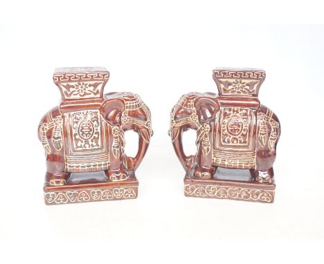 Pair of ceramic elephants 