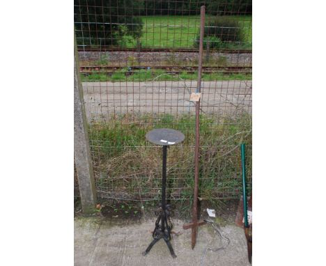 Steel post and metal plant stand