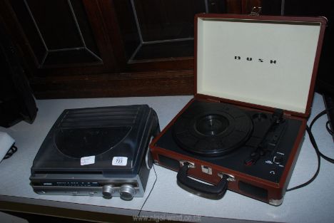 Mini record player/radio and Bush turntable