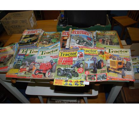 Two boxes of Tractor magazines and Practical Classics magazines