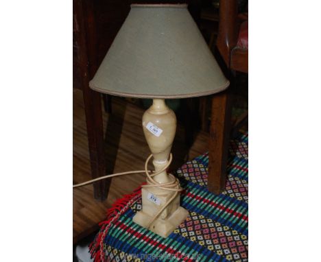 An alabaster table lamp a/f.
