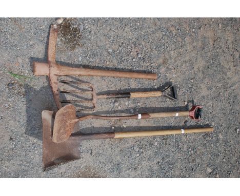 Turf spade, pick, fork and shovel