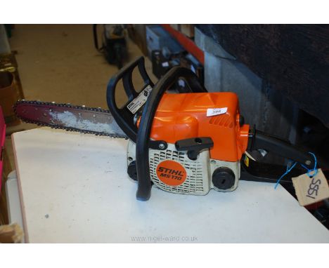 A Stihl MS170 petrol chainsaw, not started but has good compression.