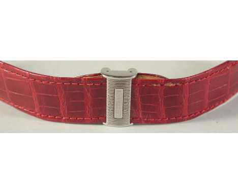 A BOUCHERON BROWN LEATHER WATCH STRAP